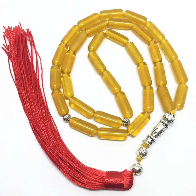 6 мм * 16 Смола Бусины 33 четки с красным tessal Исламская Мусульманский Tasbih Аллах для
