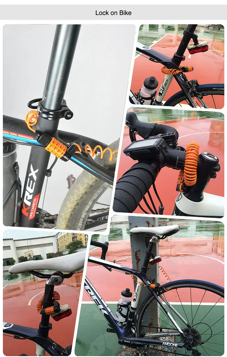 Deemount велосипедный кодовый замок Портативный 4 цифры MTB дорожный велосипедный замок коды сменный компактный размер 1,2 м кабель корпус из цинкового сплава