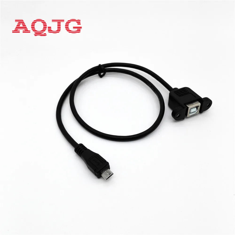 10 шт. Новый 50 см USB 2 0 B гнездо принтера Панель Крепление к Micro 5 pin Мужской кабель 1 м