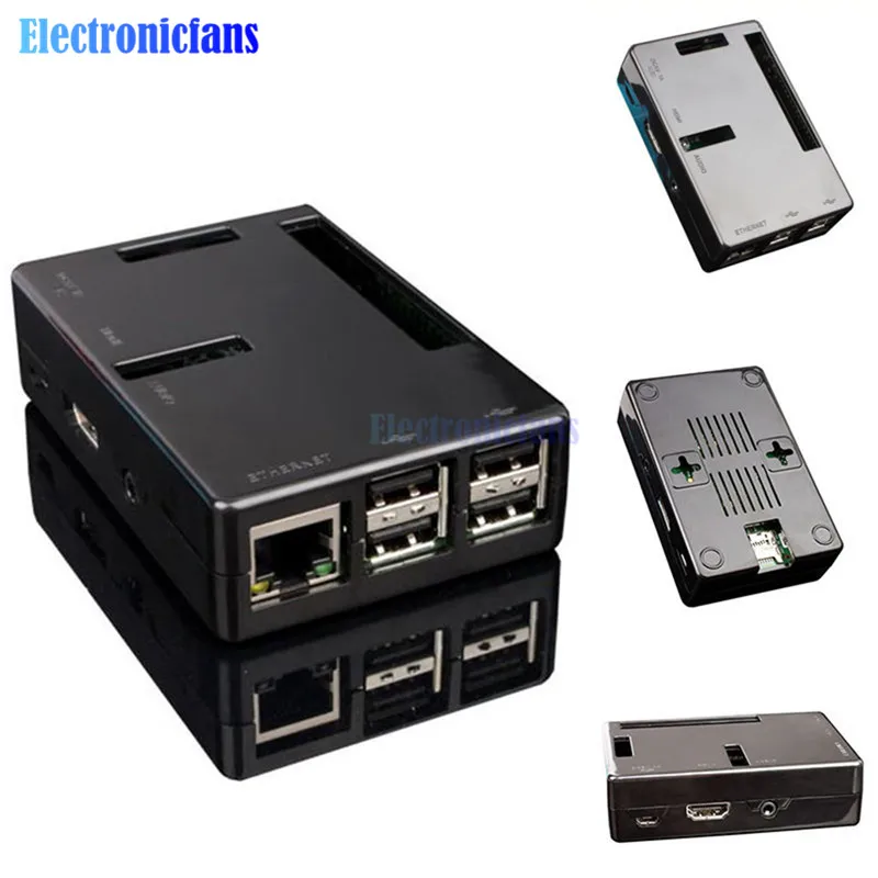 Черный корпус ABS V2 для всех портов Raspberry Pi 2 Модель B | Электронные компоненты и