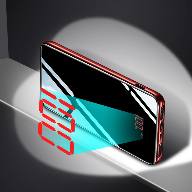 Power Bank 30000 зеркало портативные модные мобильные телефоны внешняя зарядка ультра тонкий пакет банк питания для iPhone X XS 8 Xiaomi