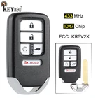 KEYECU 433 МГц ID47 чип FCC: KR5V2X Замена 4 + 1 5 Кнопка дистанционный смарт ключ-брелок для Honda Piot CR-V Civic 2016 2017 2018 2019