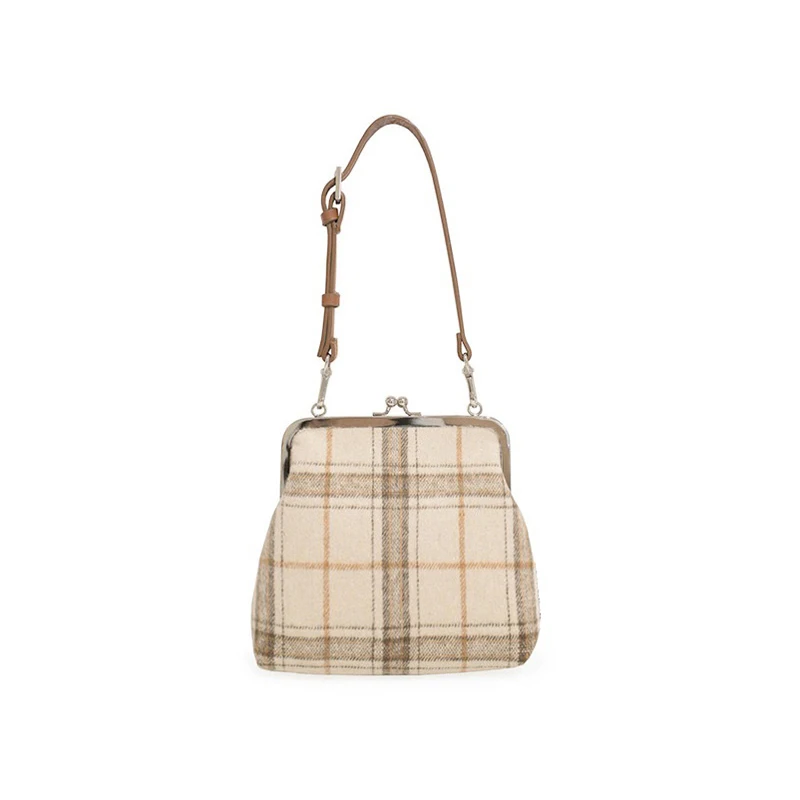 Женская винтажная сумка через плечо клетчатая мессенджер с леопардовым принтом