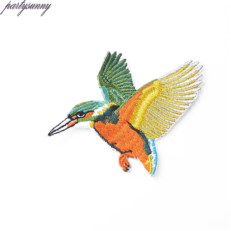 Pf 2 шт./лот изысканный птица патчи в полоску зимородок утюг на патч для одежды