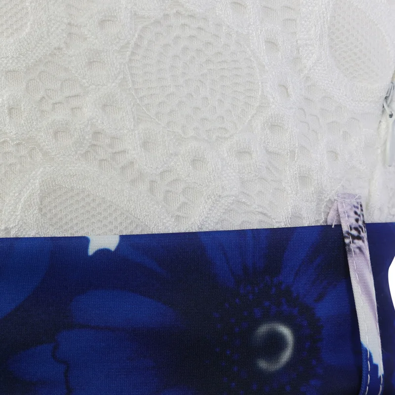 Для женщин модные элегантные Кружево лоскутное Printed A Line Платья для Открытые