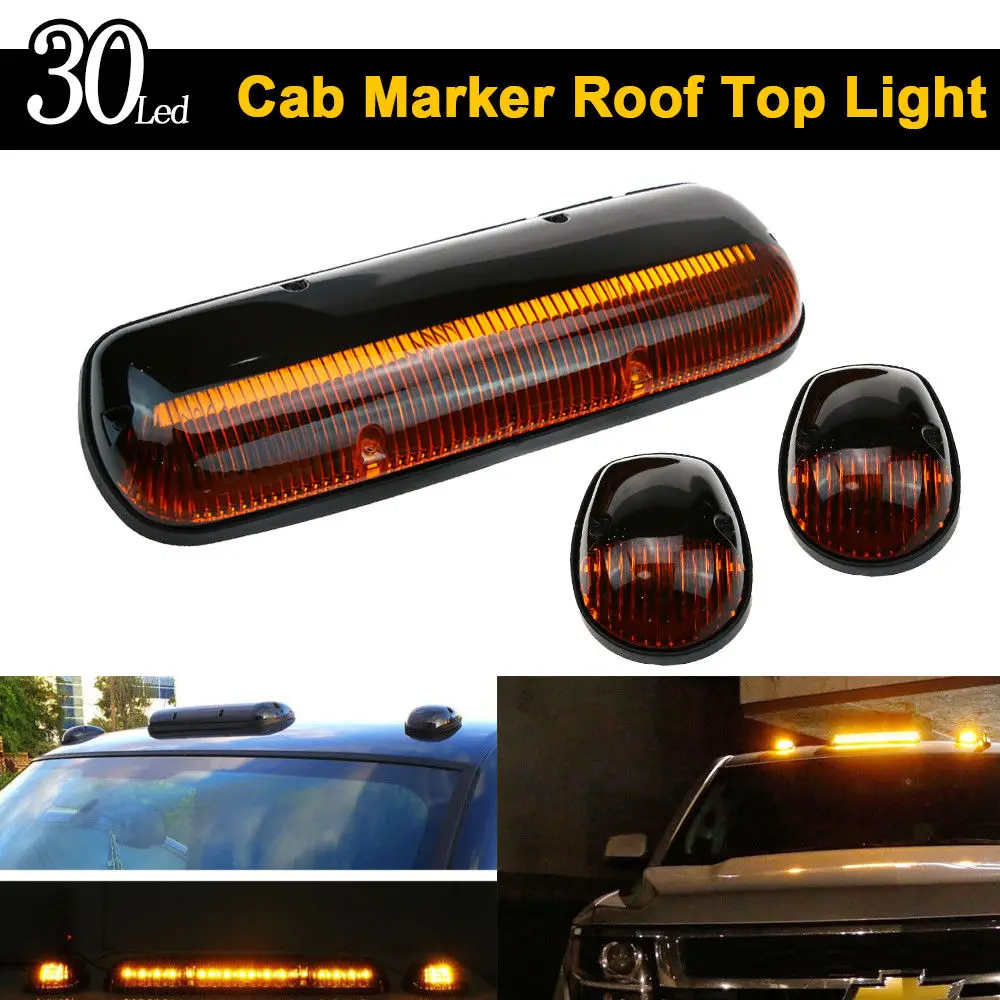 Keyecu Янтарные линзы 30LED кабина маркер для зазора крыши огни в сборе 2002 2007 Silverado Sierra