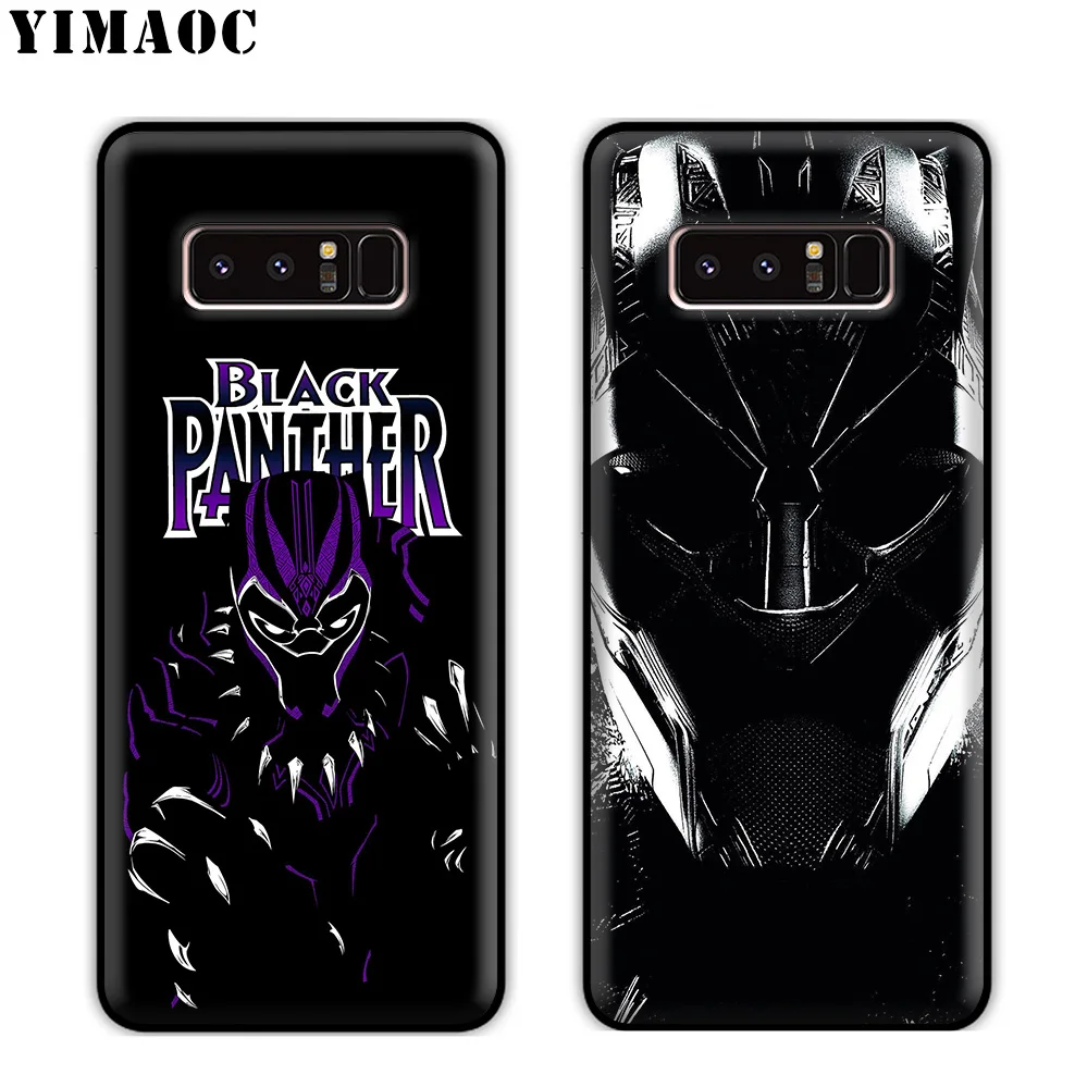 Мягкий силиконовый чехол YIMAOC Black Pather Marvel для samsung Galaxy S10 S10e S9 S8 Plus S7 S6 Edge J6 |