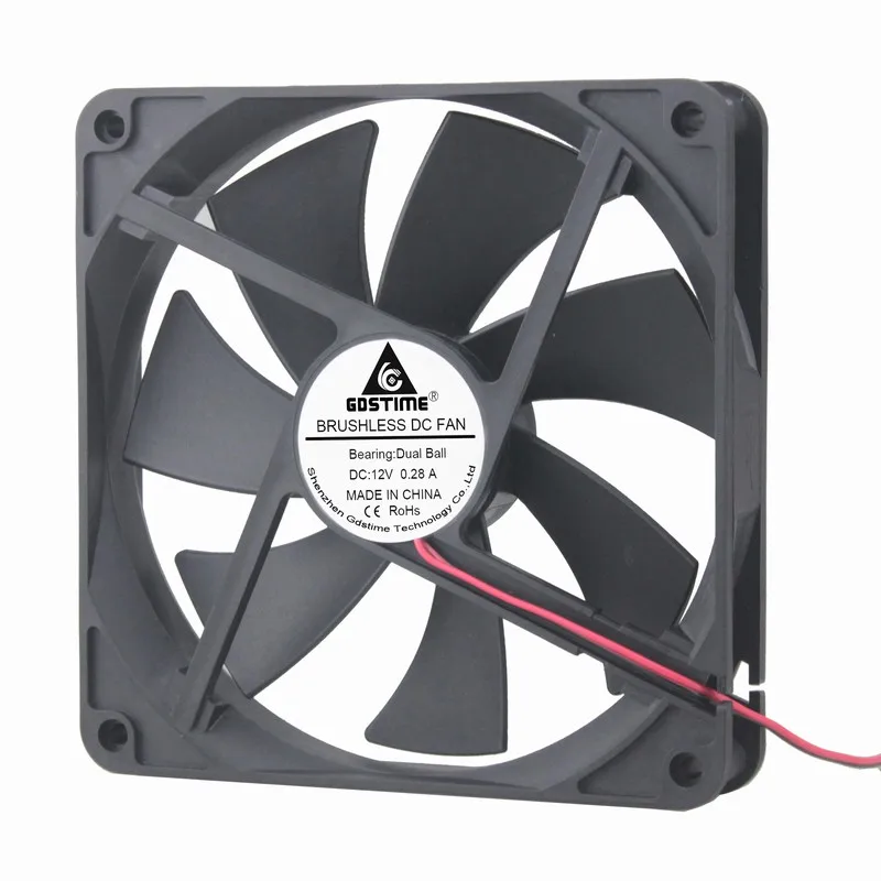 Gdstime 10 шт. двойной шар 140x140x25 мм 12 В DC Бесщеточный Охлаждающий вентилятор 140 x 25 14 см