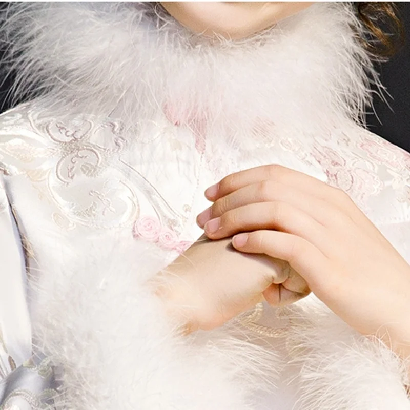 Платье Ципао средней длины элегантные китайские платья для мамы и дочки зимнее