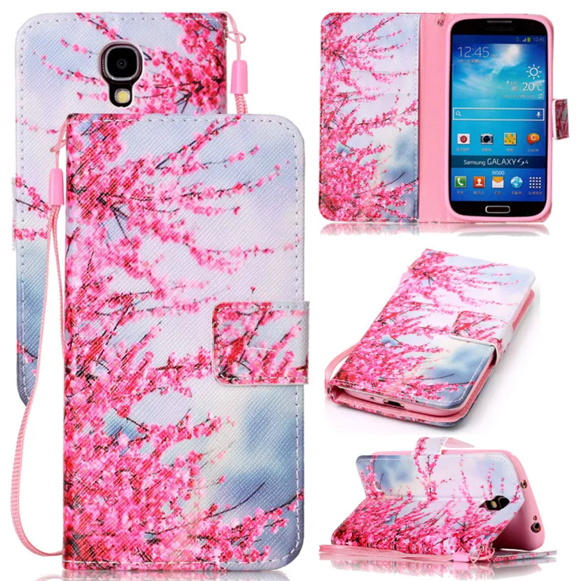 Живопись Флип Бумажник Кожаный Чехол Для Samsung Galaxy S4 I9500 роскошные Coque Обложка для
