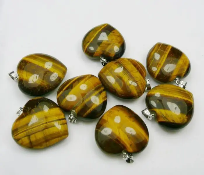 Подвеска в виде сердца тигрового глаза 30 мм натуральный камень модные украшения