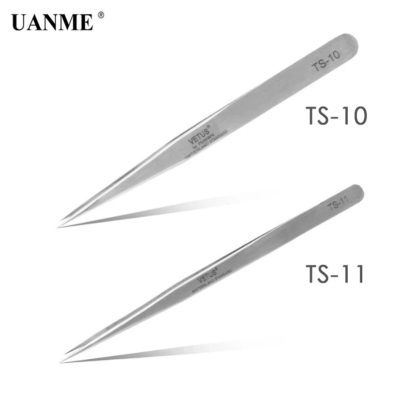UANME 100% Genuine Vetus ST Series New HRC 30 Ultra Precision Stainless Tweezers Mink Eyelash Extensions Anti Acid | Инструменты