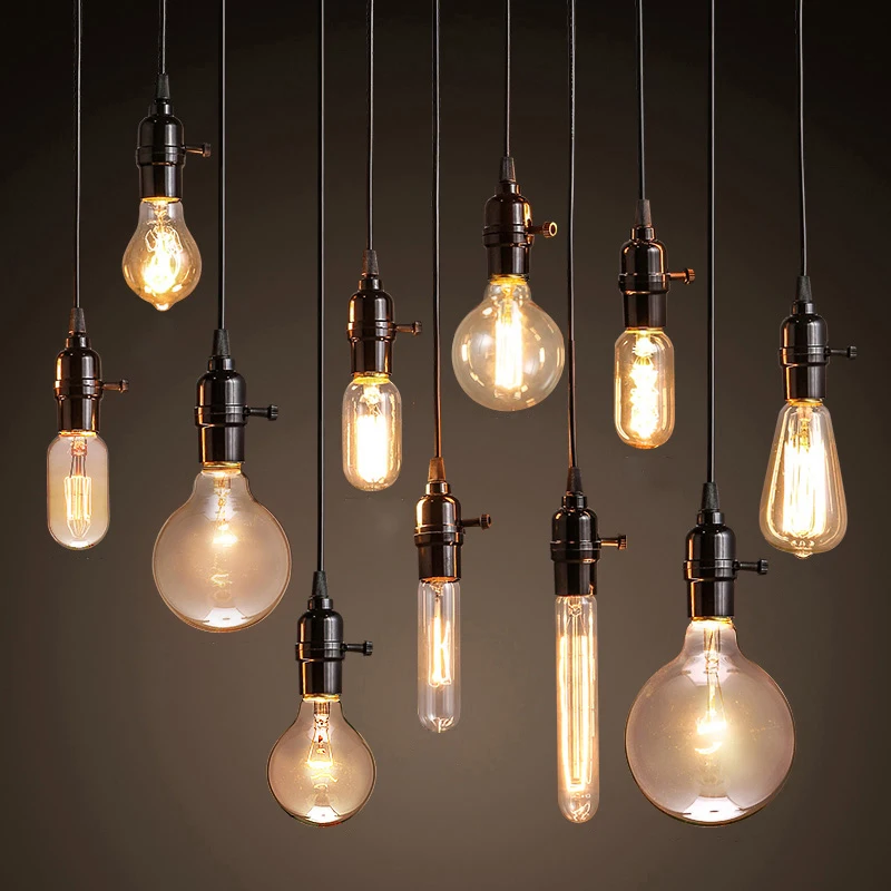 Modern Pendant Lights Loft Vintage Lamp Industrial Home Lighting E27 220V For Decor Lampshade Edison Bulb Lustre Luminaire Avize | Освещение