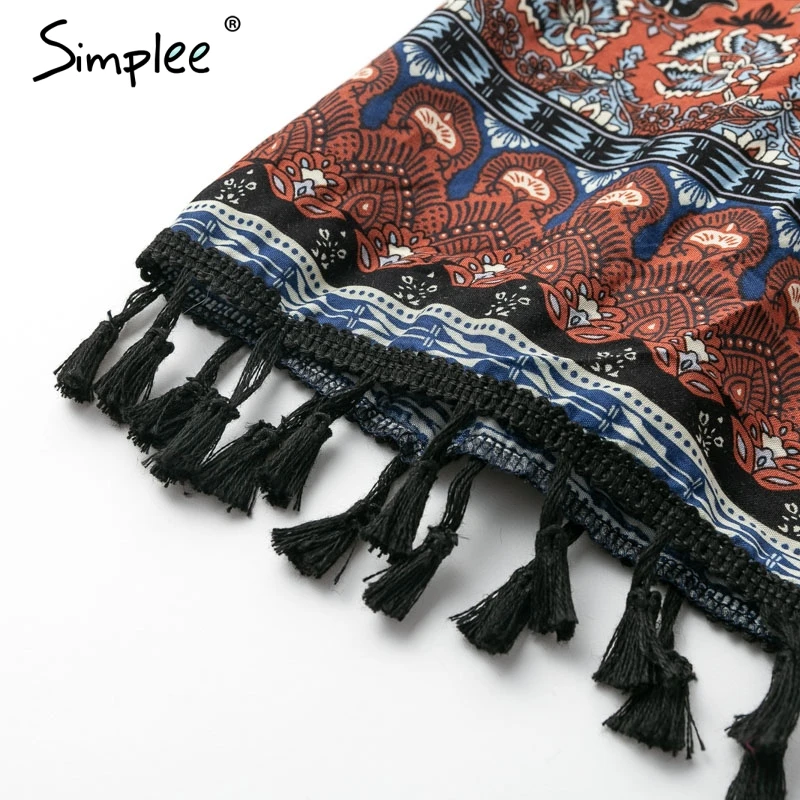 женская длинная юбка Simplee с цветочным принтом хлопковая богемная высокой талией