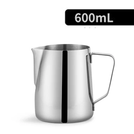 Silver 600ml 300/600/900 мл Нержавеющая сталь вспенивания кувшин тянуть цветок чашки Эспрессо, капучино искусство кувшин для молочных коктейлей кружка Кофе инструменты - Цвет: Silver 600ml