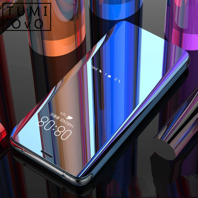 Для Samsung S6 S7 край S8 S9 плюс A3 A5 A7 J3 J5 J7 Note 4 5 8 чехол умный зеркальный флип-чехол кожаный чехол с подставкой