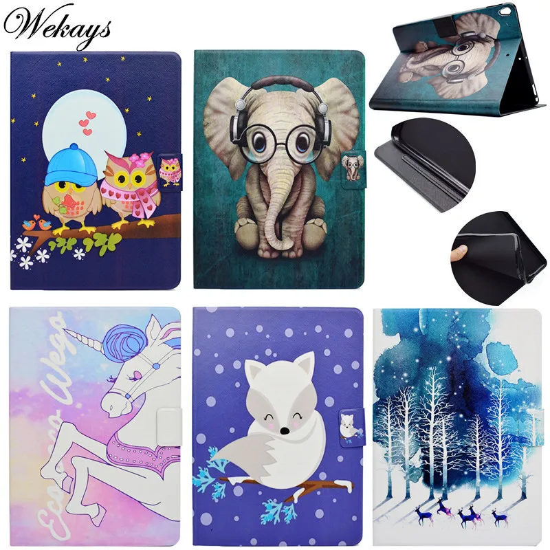 Wekays для Apple iPad Pro 10,5 дюймов Ультратонкий Мультфильм Единорог кожаный чехол СПС 10,5-дюймовый iPad Pro чехол для планшета