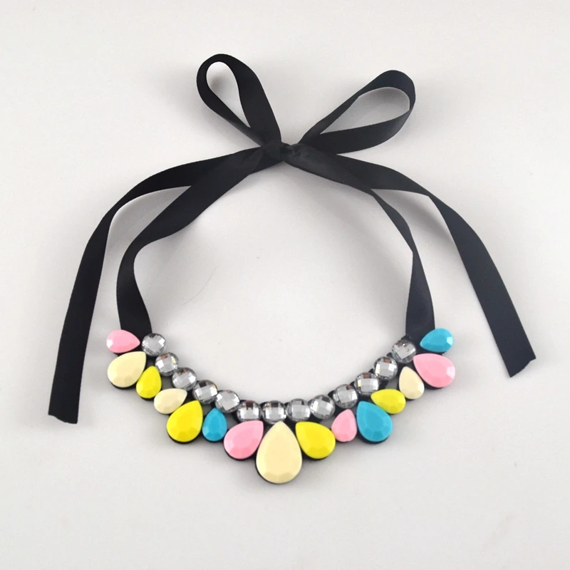 Массивное ожерелье с подвеской цветком из 2017 акриловой смолы|flower necklace|statement