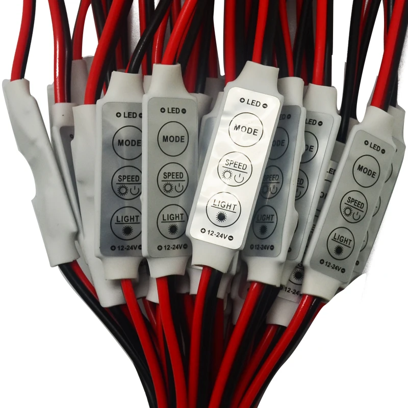 20pcs/lot Mini 3 Keys Led Controller DC12V/24V 6A to Control 3528 5050 5630 Single Color led Strip Lights | Лампы и освещение