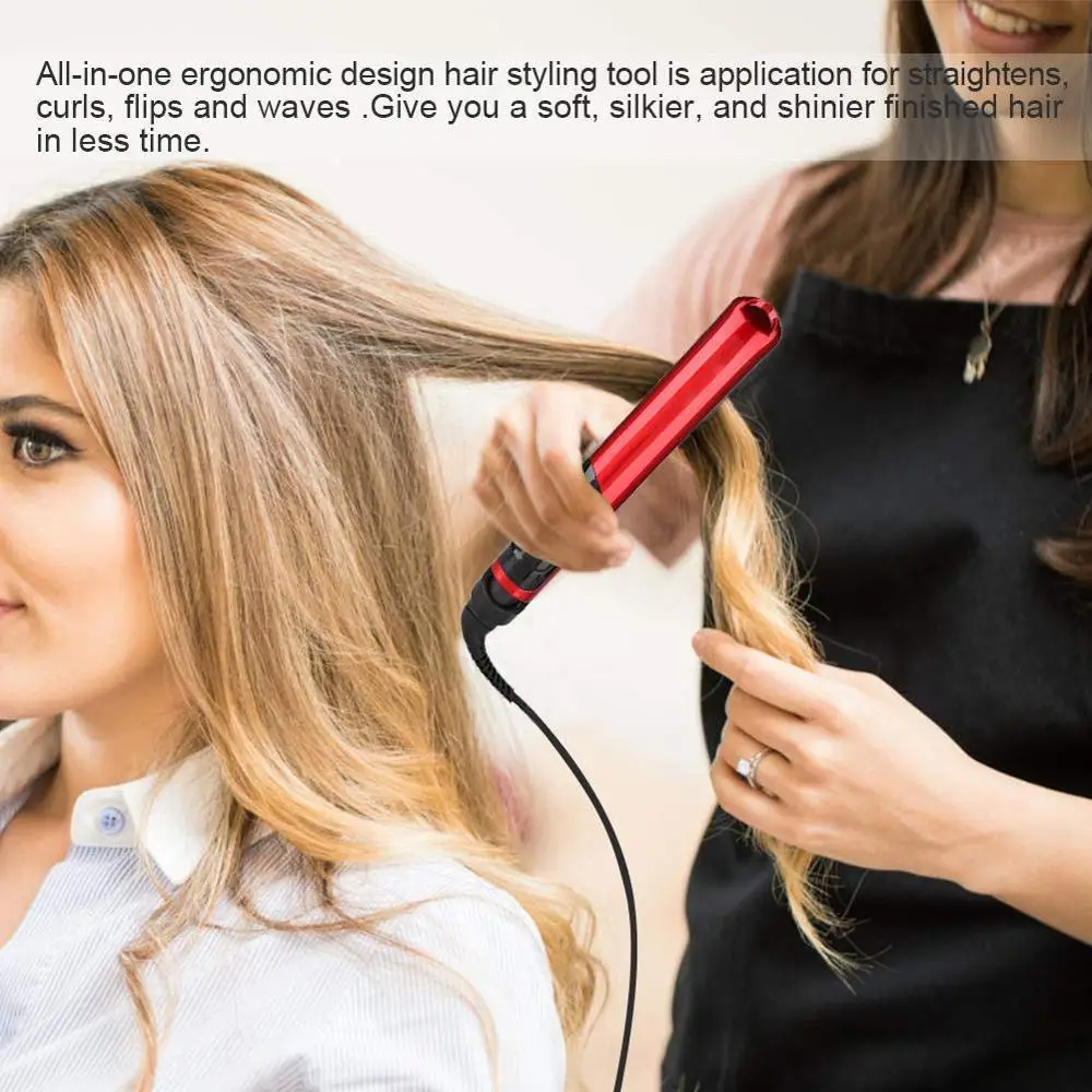 

Flat Iron Hair Straightener Irons with LCD 2 in 1 Straight and Curl Salon Styling Tools for Curler Straightening Brush