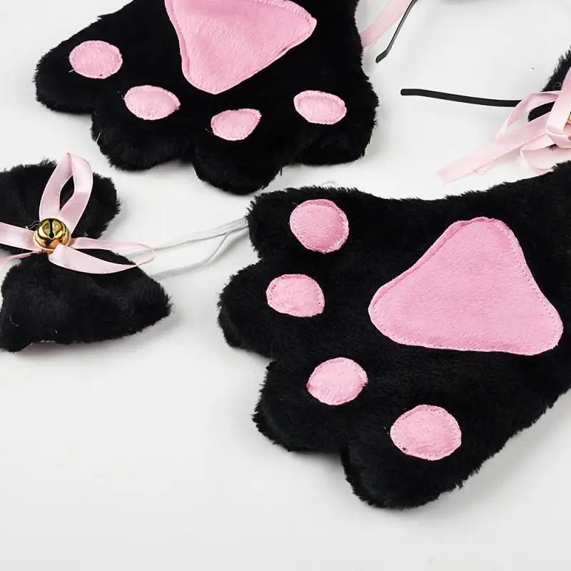 Каваи милый Neko Cat Girl котенок кошка подружка косплей аниме перчатки с ушками набор