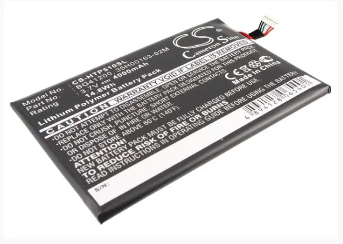Аккумулятор Cameron Sino 4000 мАч для планшетов HTC EVO View 4G Flyer P510E 35H00163-02M BG41200 | Электроника