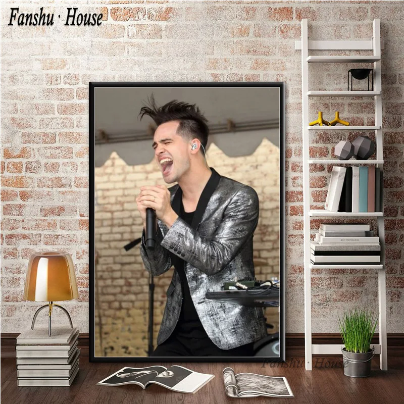 Красный Постеры и принты Brendon Urie Panic! At The Disco плакат декоративная живопись на холсте настенная Художественная Картина гостиная домашний декор - Цвет: Красный