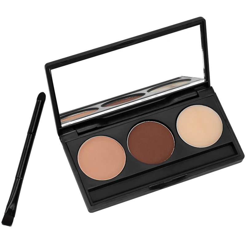 Макияж, 3 цвета, палитра пудры для бровей, косметика, бренд Eye Brow Enhancer, Профессиональные Водонепроницаемые тени для век с кистью, зеркальная коробка