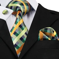 c 218 fashion plaid tie mix color casual tie hanky cufflinks set quality accessories tie for men hot selling gravata