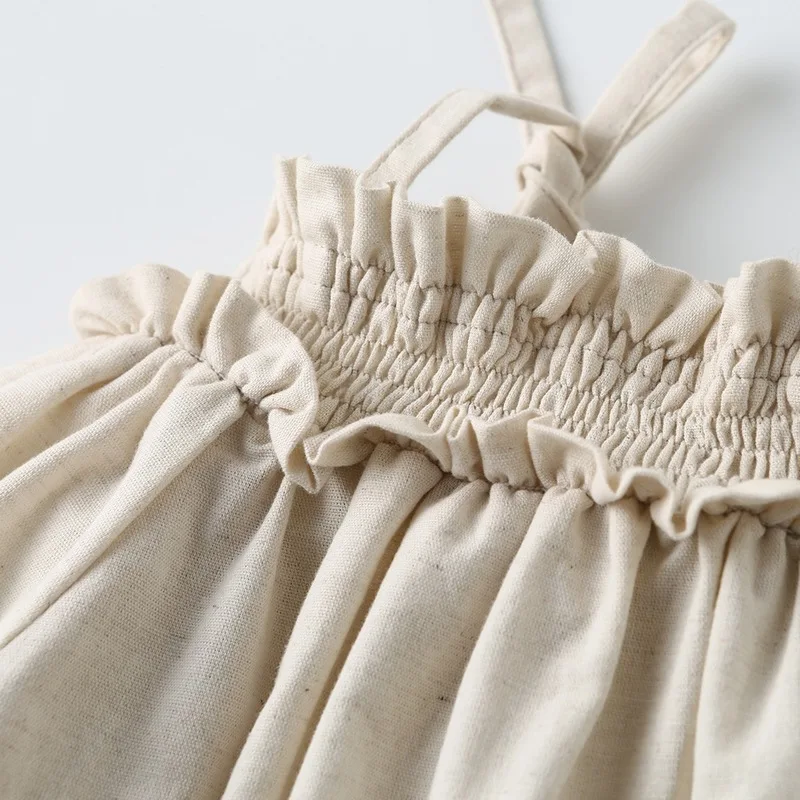 Высококачественные хлопковые и пеньковые платья с подтяжками открытой спиной