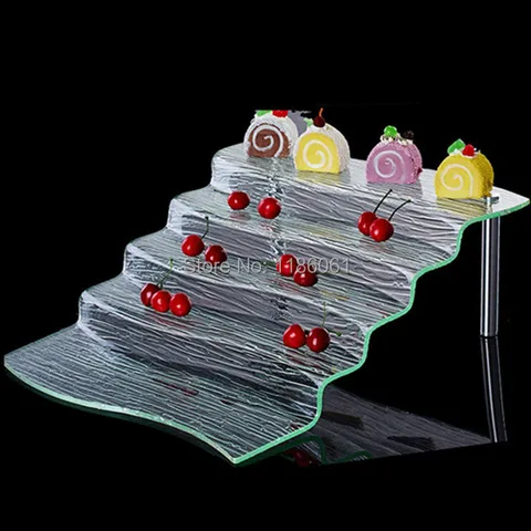 Пятиуровневая акриловая подставка для свадебного торта, пластиковая нержавеющая подставка для буфета, кексов, для хлеба, фруктов
