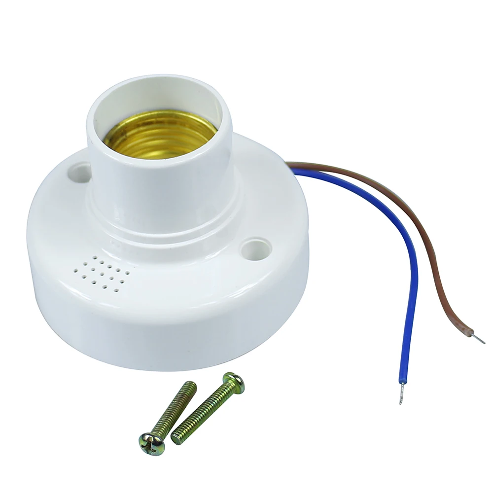 1 шт./лот E27 управление светом звуком датчик базовый держатель цоколь лампа