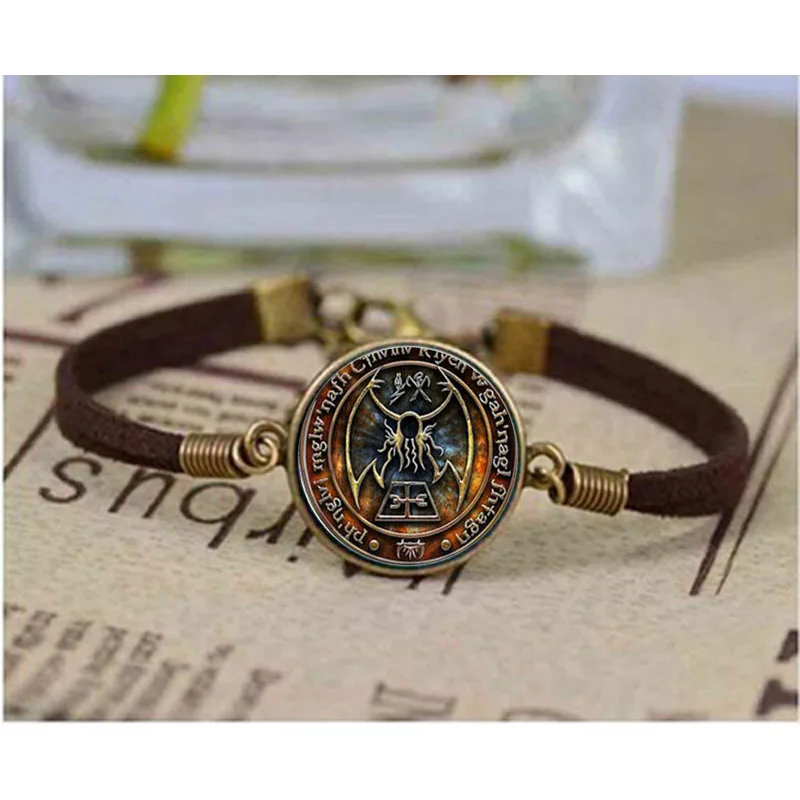 1 шт. Cthulhu R'lyeh Sigil H.P. Лавкрафт браслет ювелирные изделия Стекло браслеты с