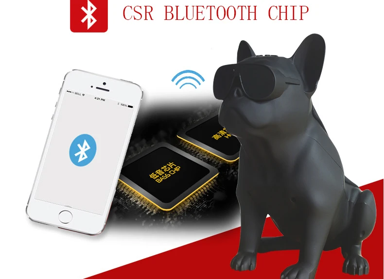 Беспроводной bluetooth динамик Aerobull Frenchie с полным корпусом Bulldog громкоговоритель