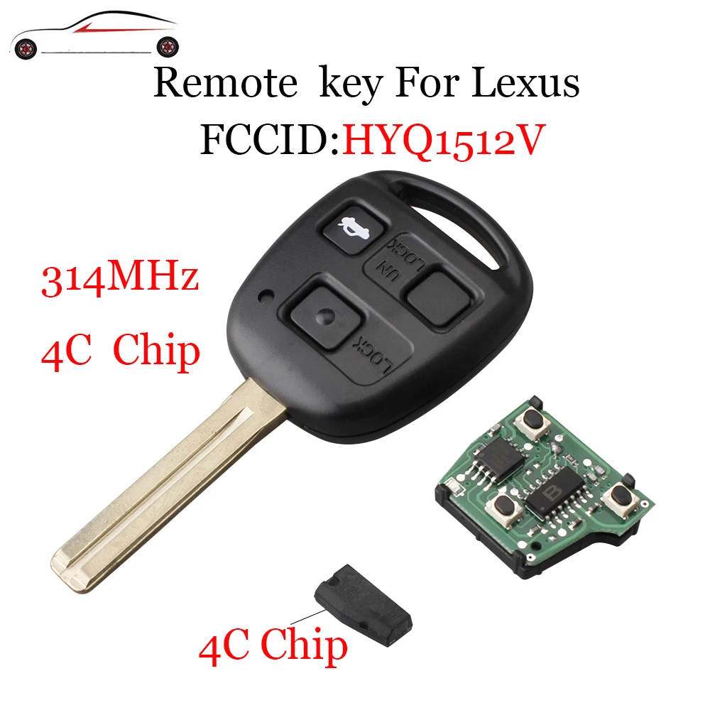 Горбин 3 кнопки ключ без ключа для Lexus HYQ1512V GS300 GS430 1998 2005 IS300 2001 + 4C Чип|Ключ от авто| |