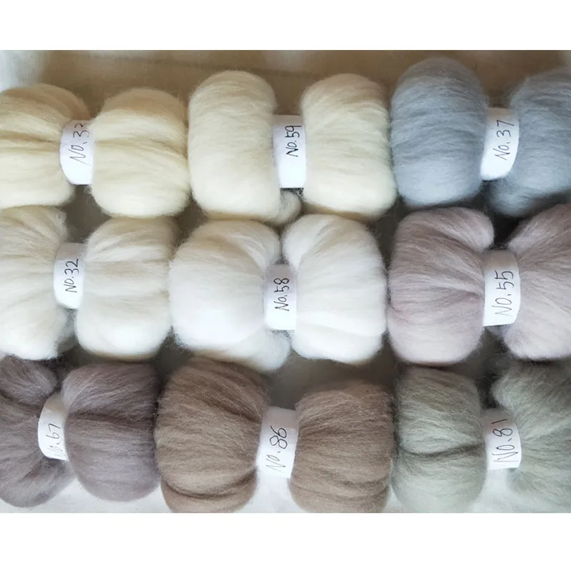 WFPFBEC Войлок 90 г 10 г/9 цветов мериносовая шерсть ровинг овчина diy crafa|wool fiber|diy fiberwool