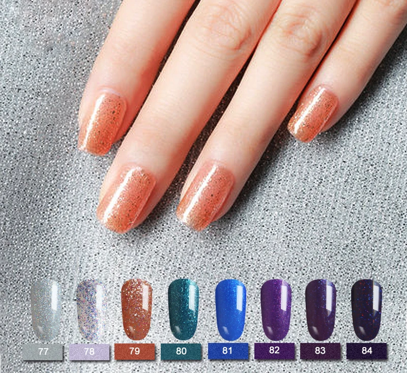 SLYGOS Portable 6ml Glitter Series Nail Polish Purple Red Sparkle Soak Off UV Gel Lacquer Manicure Art Tool Varnish | Красота и