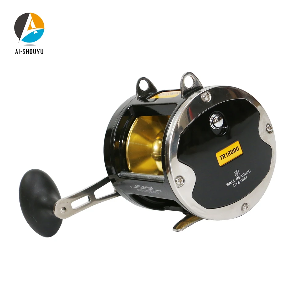 New High Strength Right Hand Casting Sea Fishing Reel 8BB 3.4:1 Saltwater Baitcasting Coil Max 25kg Boat Fishing Reel TR12000