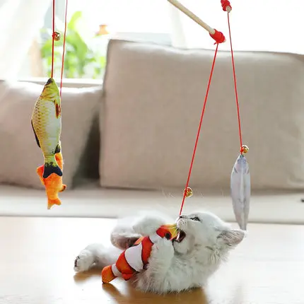 Креативные Игрушки на палочке для домашних животных эластичные пластиковые