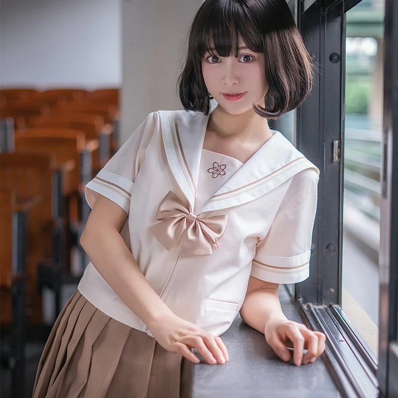 Высококачественная японская школьная форма матросский топ + галстук юбка в