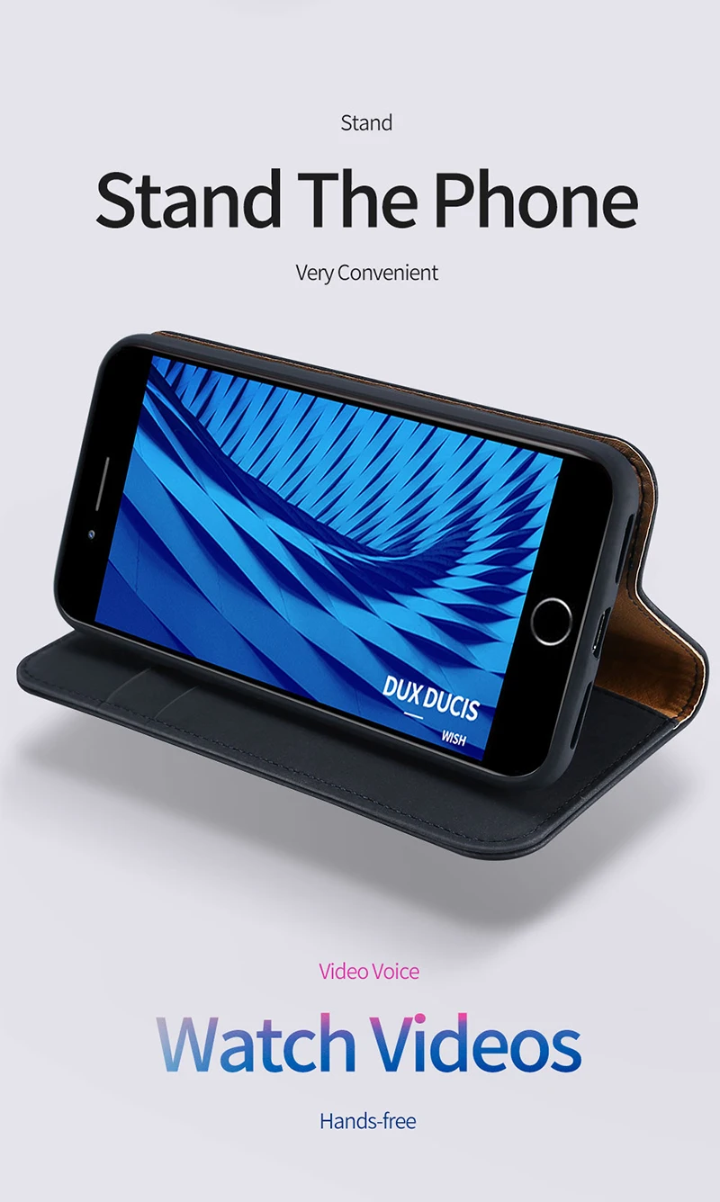Чехол-Кошелек DUX DUCIS из натуральной кожи для iPhone 8, 7, Xs, винтажная Магнитная откидная крышка для iPhone Xs Max, XR, X, 7, 8, 6s, 6 Plus, чехол