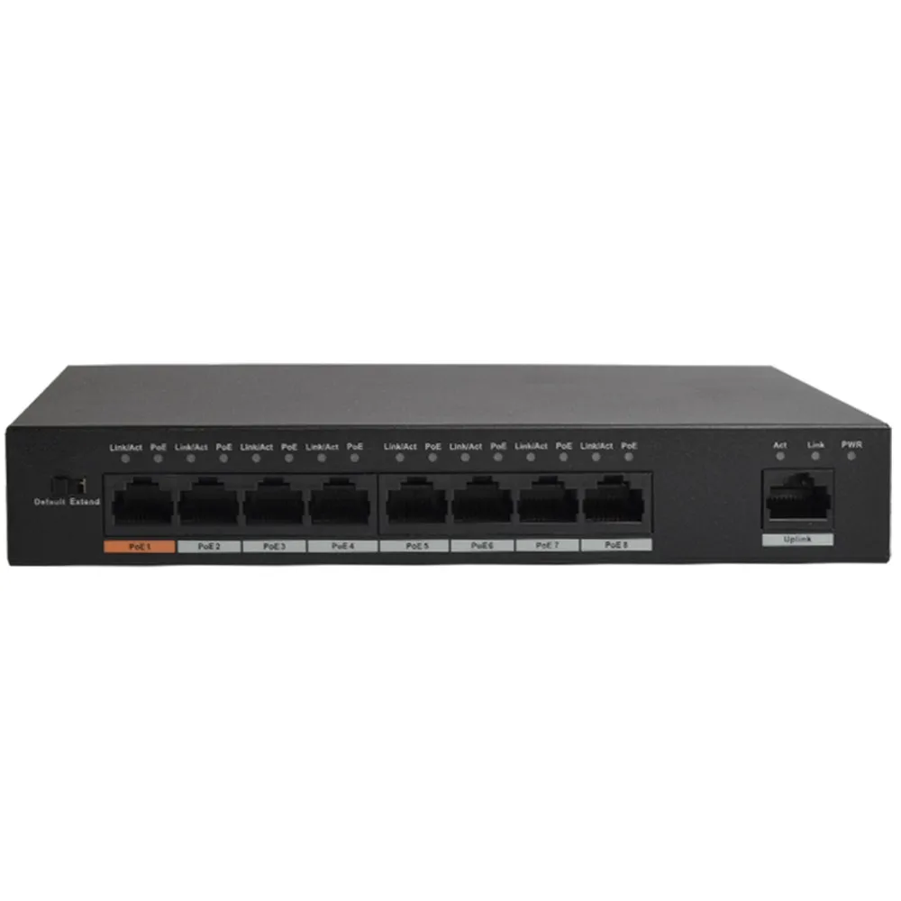 Коммутатор Dahua PoE DH-S1500C-8ET1ET-DPWR 8-канальный коммутатор питания Ethernet Поддержка 802.3af 802.3at POE+ стандарт питания Hi-POE