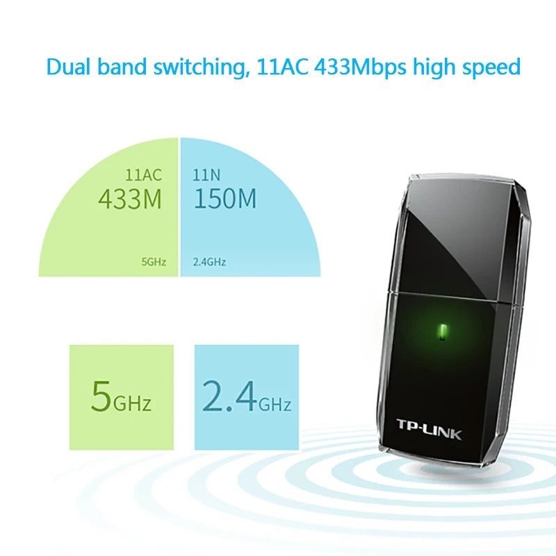 TP Link USB WiFi адаптер LINK 11AC двухдиапазонный беспроводной Wi Fi антенны TL WDN5200 802.11ac