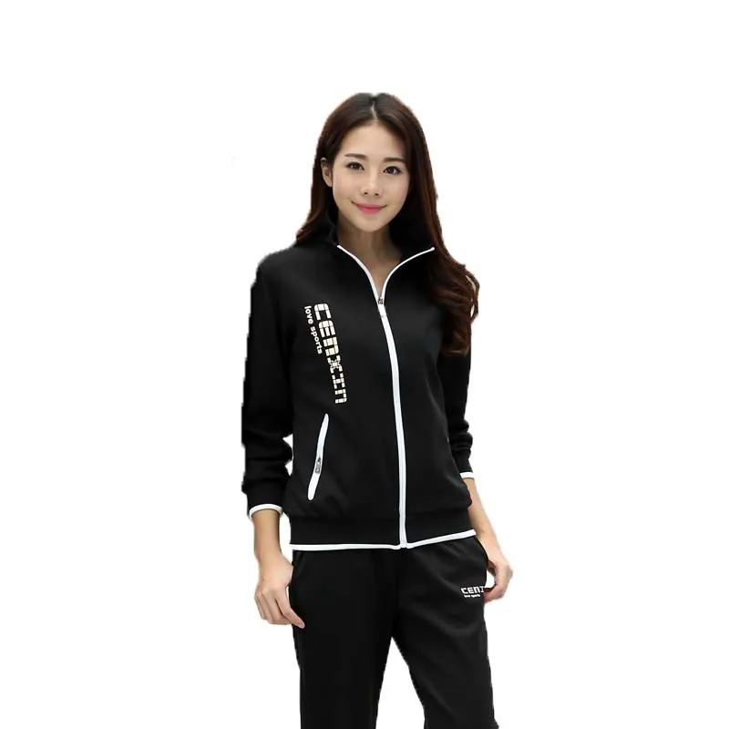 

New hot selling training & exercising lovers outdoor sports sweater suits cotton outwear lovers leisure running sets ZL89