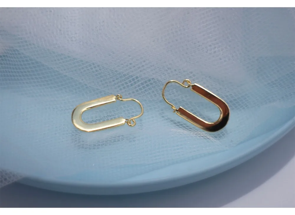 Серьги из серебра 925 пробы, модные, крутые, геометрические, стильные, u-образные, овальные серьги, серьги-капли, тренд, Женские Ювелирные украшения для ушей, темп