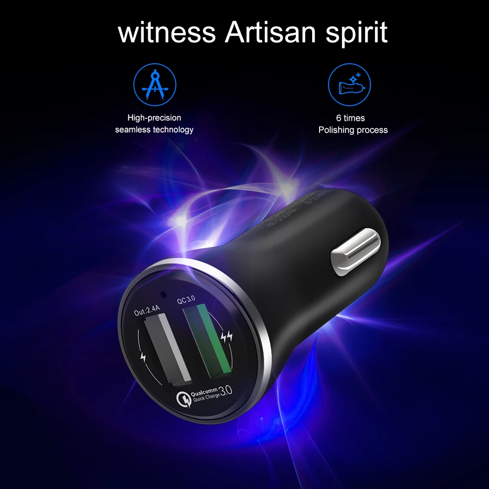 SeenDa автомобильное зарядное устройство с двумя usb портами Quick Charge 3 0 мобильный