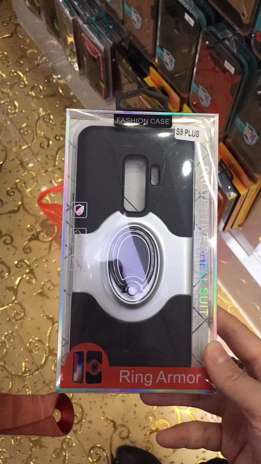 Роскошный модный чехол для Samsung galaxy S9 с кольцом на палец подставка gaaxy Plus кожаный