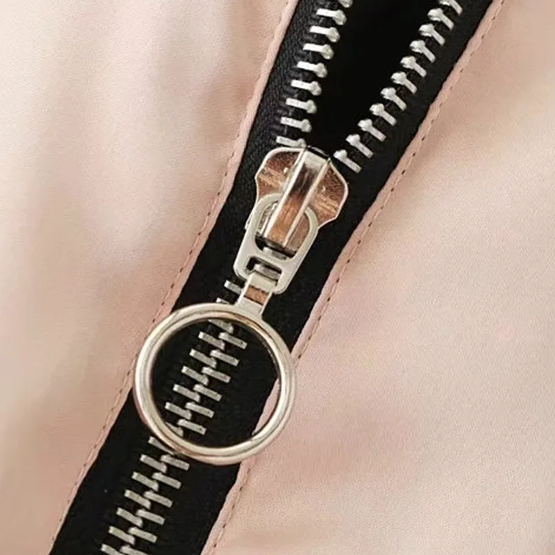 SCQP Для женщин Повседневное твердых атласная Курточка бомбер тонкий o-образным