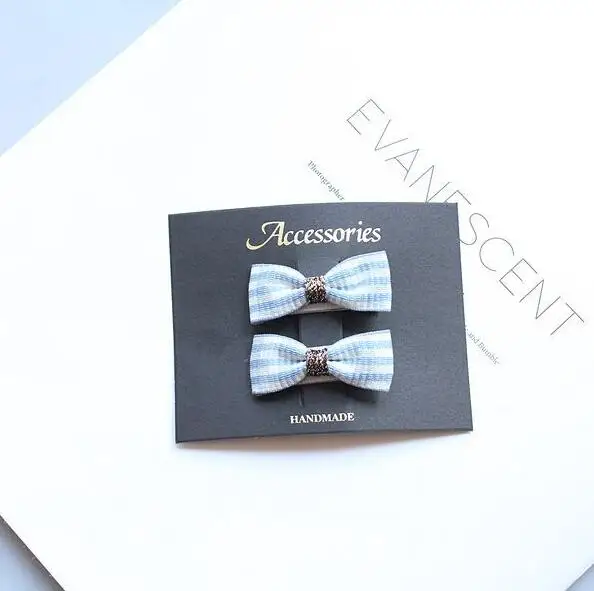 Hair Clips NO. 1 Комплект из 2 предметов, милый крошечный тканевый бант для волос, заколки для волос, заколки для маленьких девочек HC101 - Цвет: Hair Clips NO. 1