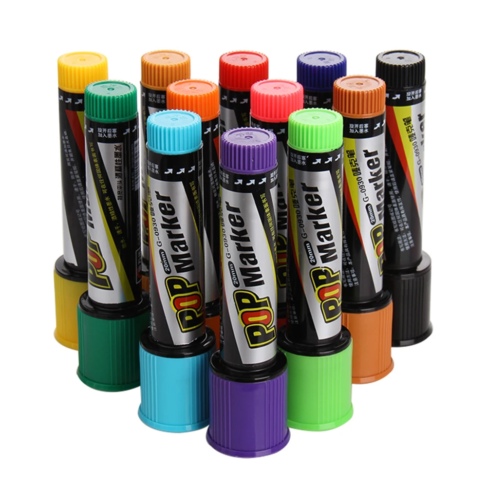 Genvana Pop Marker 30mm 4pcs/lot Flat Tip Pen for Poster Advertising Promotion School & Office Supplies|markers marker|marker penmarkers school |